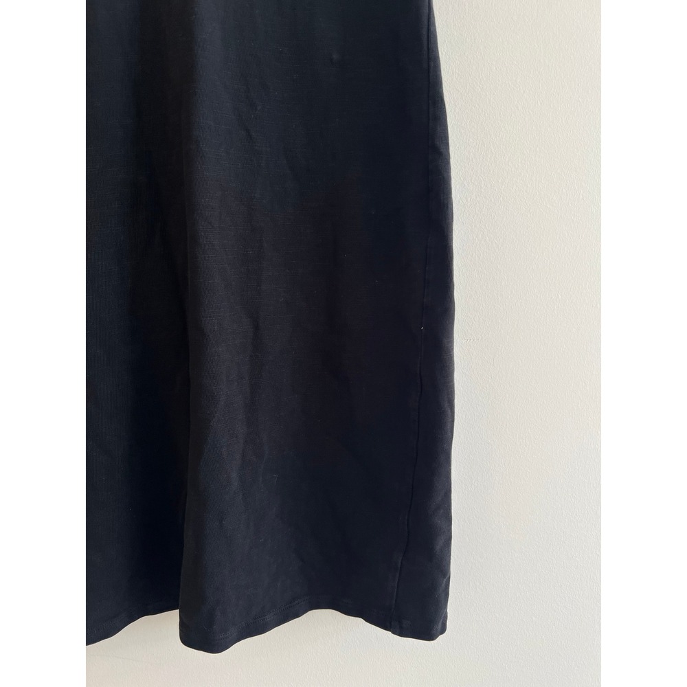 Talbots Petite Small Black Ruffle Neck Shift Dress LBD Classic Minimalist Office - Picture 3 of 8